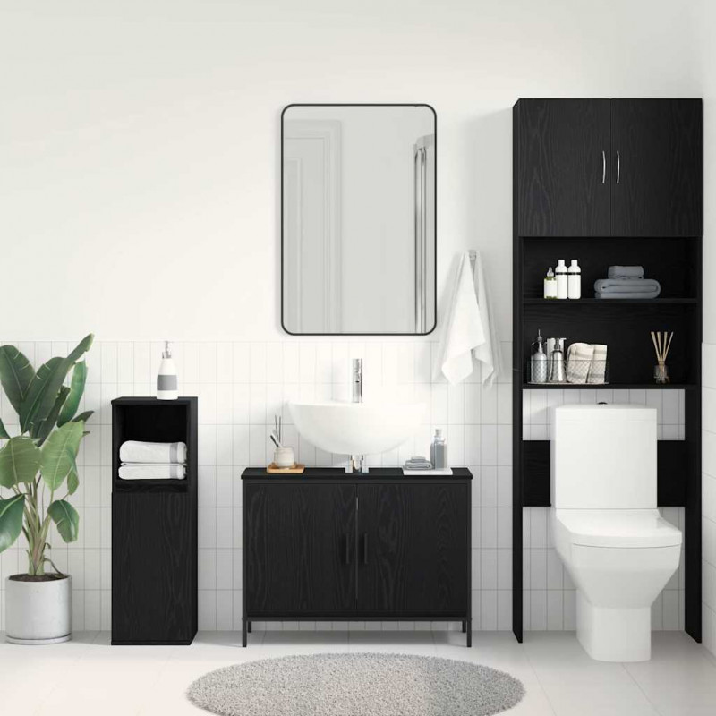 Szafka pod umywalkę z drzwiami Czarny Dąb 80 x 30 x 60 cm