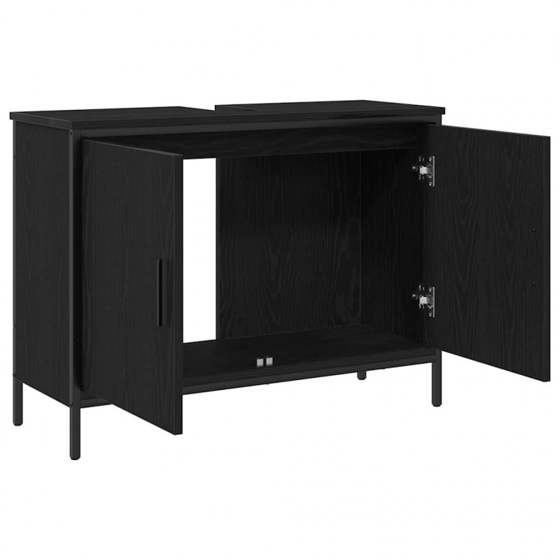 Szafka pod umywalkę z drzwiami Czarny Dąb 80 x 30 x 60 cm