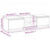 Szafka pod telewizor Czarny Dąb 140 x 38,5 x 36 cm