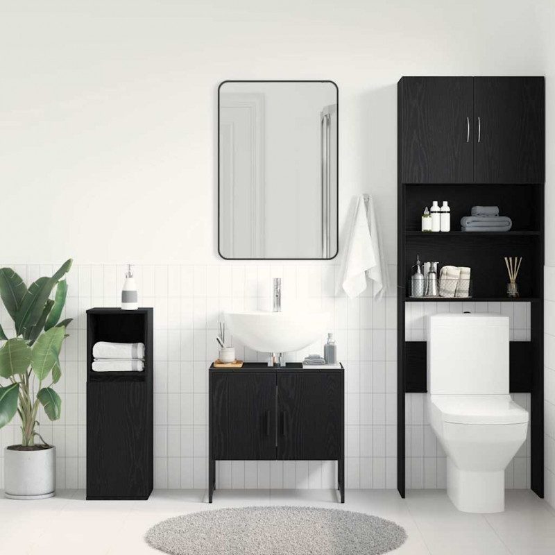Szafka pod umywalkę z drzwiami Czarny Dąb 60 x 30 x 60 cm
