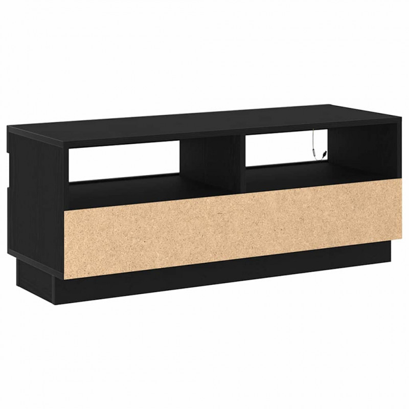 Szafka pod telewizor Ze LED Lights Czarny Dąb 100 x 35 x 40 cm