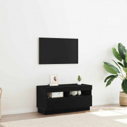 Szafka pod telewizor Ze LED Lights Czarny Dąb 80 x 35 x 40 cm