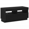 Szafka pod telewizor Ze LED Lights Czarny Dąb 80 x 35 x 40 cm