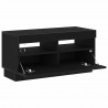 Szafka pod telewizor Ze LED Lights Czarny Dąb 80 x 35 x 40 cm