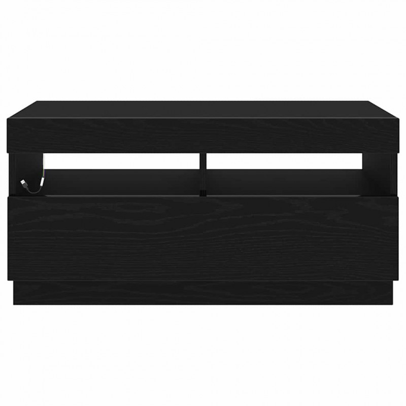 Szafka pod telewizor Ze LED Lights Czarny Dąb 80 x 35 x 40 cm