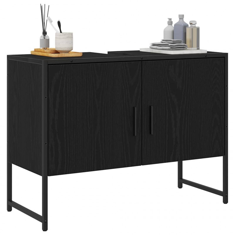 Szafka pod umywalkę z drzwiami Czarny Dąb 80 x 30 x 60 cm