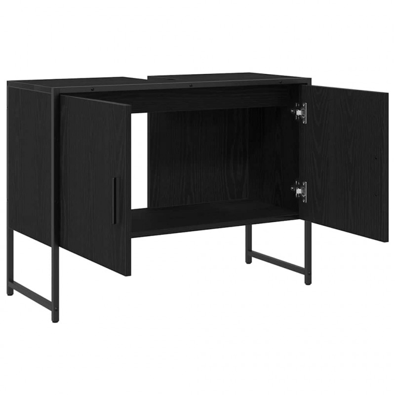 Szafka pod umywalkę z drzwiami Czarny Dąb 80 x 30 x 60 cm