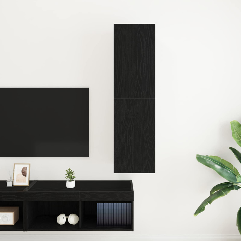 Szafka na Telewizor na Ścianę Czarny Dąb 30,5 x 30 x 110 cm
