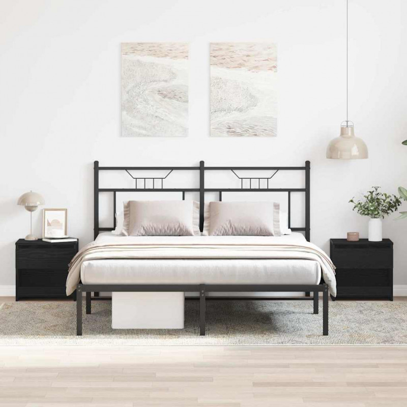 Szafka Nocna z szufladą 2 pcs Czarny Dąb 40 x 30 x 39 cm