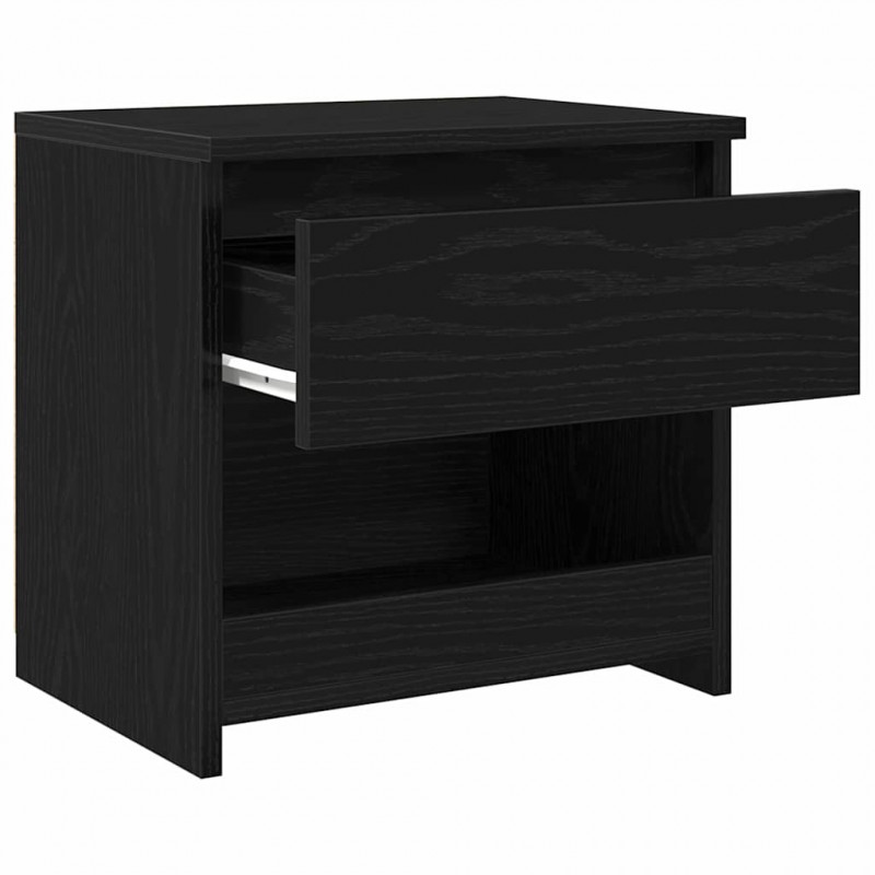 Szafka Nocna z szufladą 2 pcs Czarny Dąb 40 x 30 x 39 cm