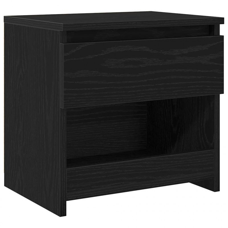 Szafka Nocna z szufladą 2 pcs Czarny Dąb 40 x 30 x 39 cm