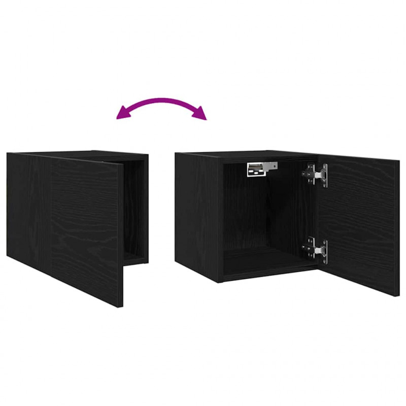 Szafka pod telewizor 2 pcs Czarny Dąb 30,5 x 30 x 30 cm