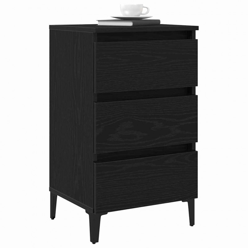 Szafka Nocna Czarny Dąb 40 x 35 x 69 cm Materiał drewnopochodny