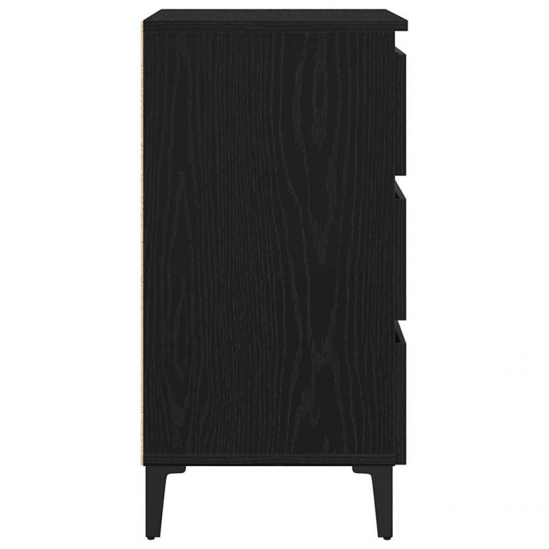 Szafka Nocna Czarny Dąb 40 x 35 x 69 cm Materiał drewnopochodny