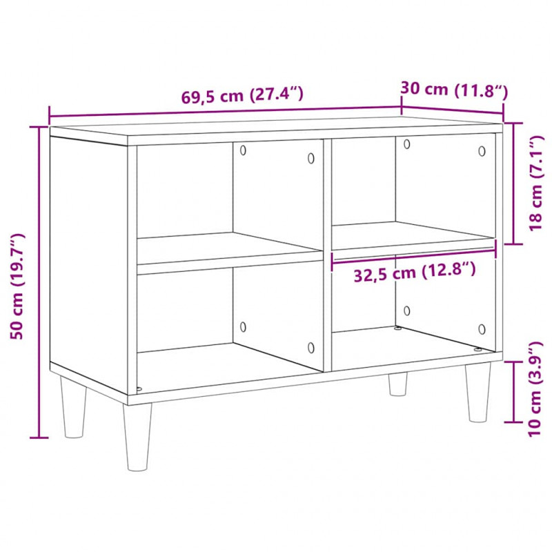 Szafka pod telewizor Czarny Dąb 69,5 x 30 x 50 cm