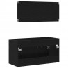 Zestaw mebli łazienkowych Montowane na ścianie 2 pcs Czarny Dąb