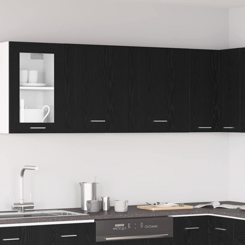 Szafka wisząca z półką Lyon 2 pcs Czarny Dąb 50 x 31 x 60 cm