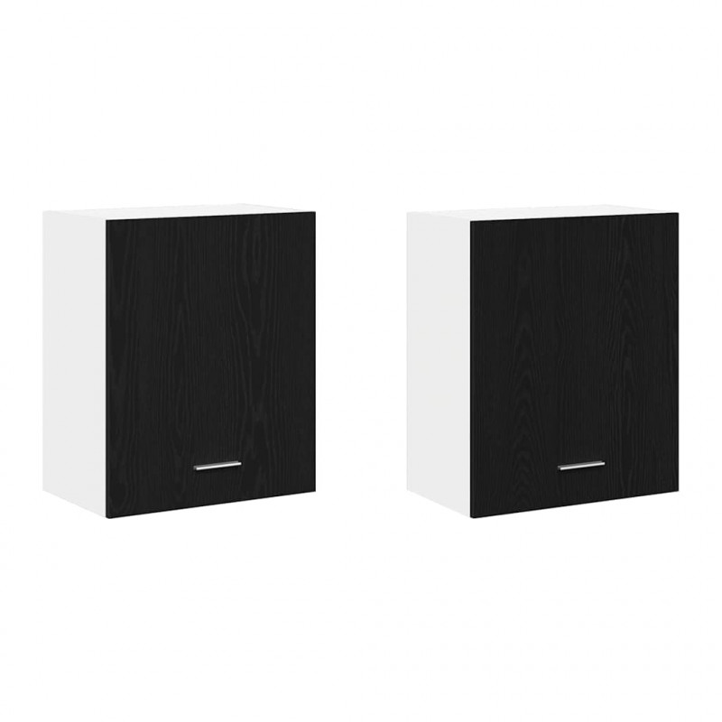 Szafka wisząca z półką Lyon 2 pcs Czarny Dąb 50 x 31 x 60 cm