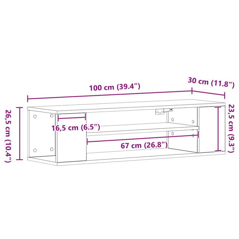 Szafka pod telewizor Stare drewno 100 x 30 x 26,5 cm