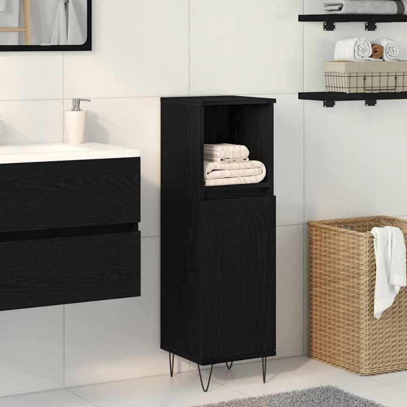 Szafka Łazienkowa z przechowywaniem Czarny Dąb 30 x 30 x 100 cm