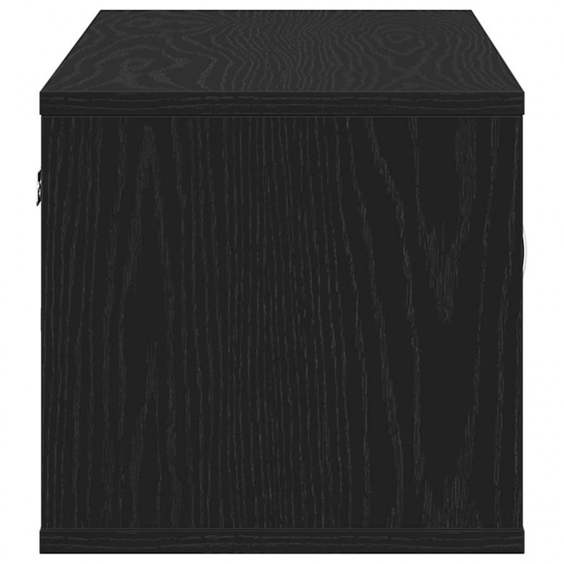Półka ścienna z półką z drzwiami Czarny Dąb 102 x 30 x 29 cm