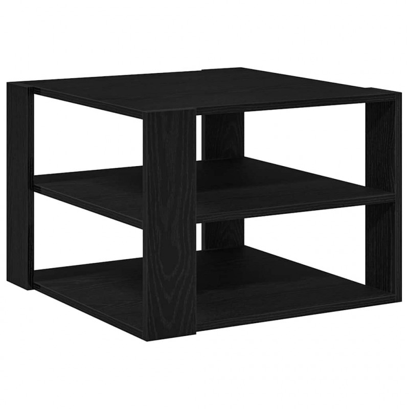 Stolik kawowy Czarny Dąb 58 x 58 x 40 cm Drewno inżynieryjne