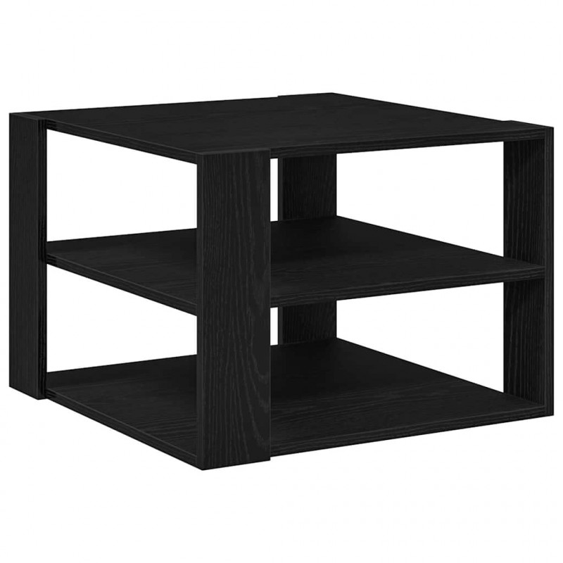Stolik kawowy Czarny Dąb 58 x 58 x 40 cm Drewno inżynieryjne