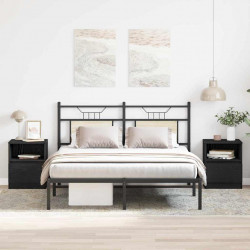 Szafka Nocna z szufladą 2 pcs Czarny Dąb 40 x 40 x 50 cm