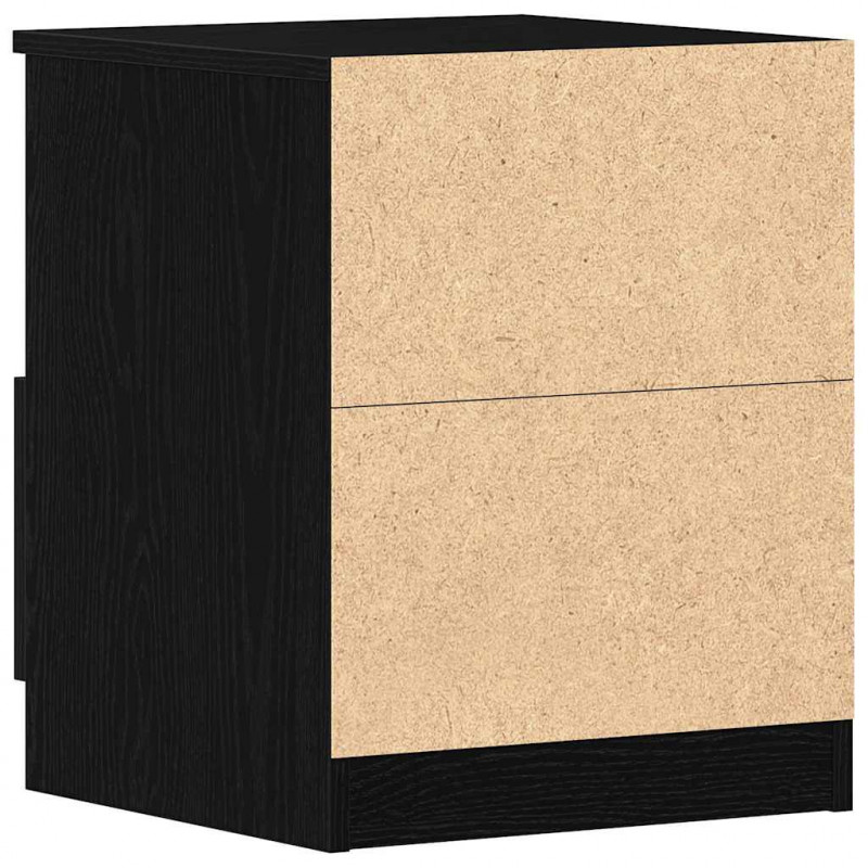 Szafka Nocna z szufladą 2 pcs Czarny Dąb 40 x 40 x 50 cm