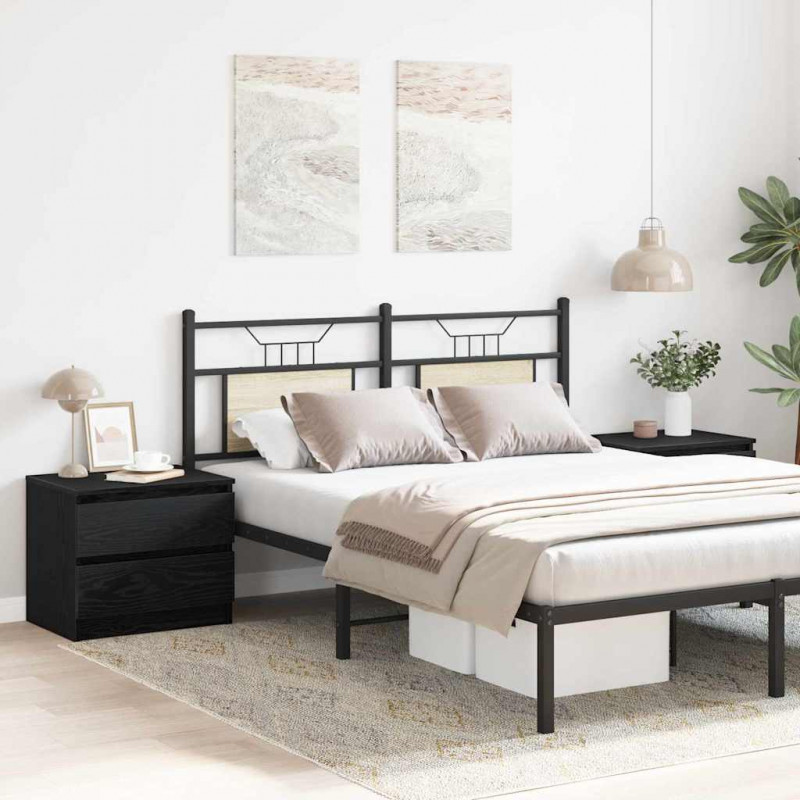Szafka Nocna z szufladą 2 pcs Czarny Dąb 50 x 40 x 43,5 cm