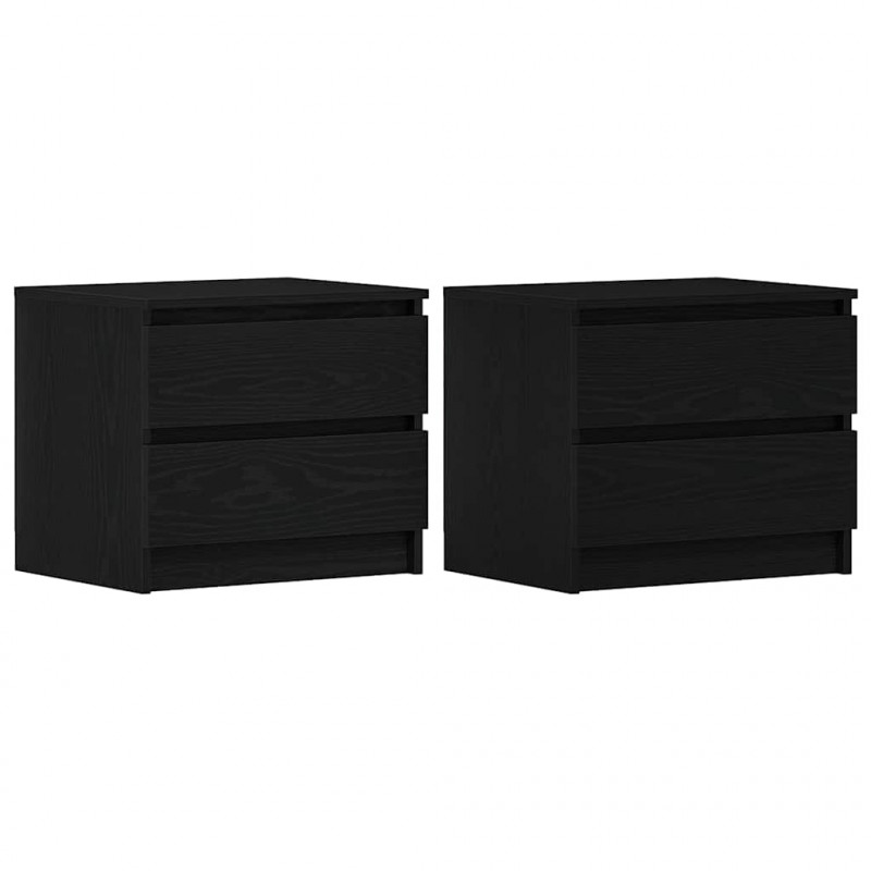 Szafka Nocna z szufladą 2 pcs Czarny Dąb 50 x 40 x 43,5 cm