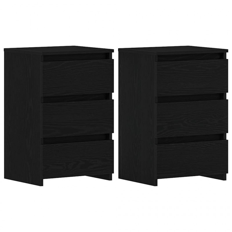 Szafka Nocna z szufladą 2 pcs Czarny Dąb 40 x 35 x 62,5 cm