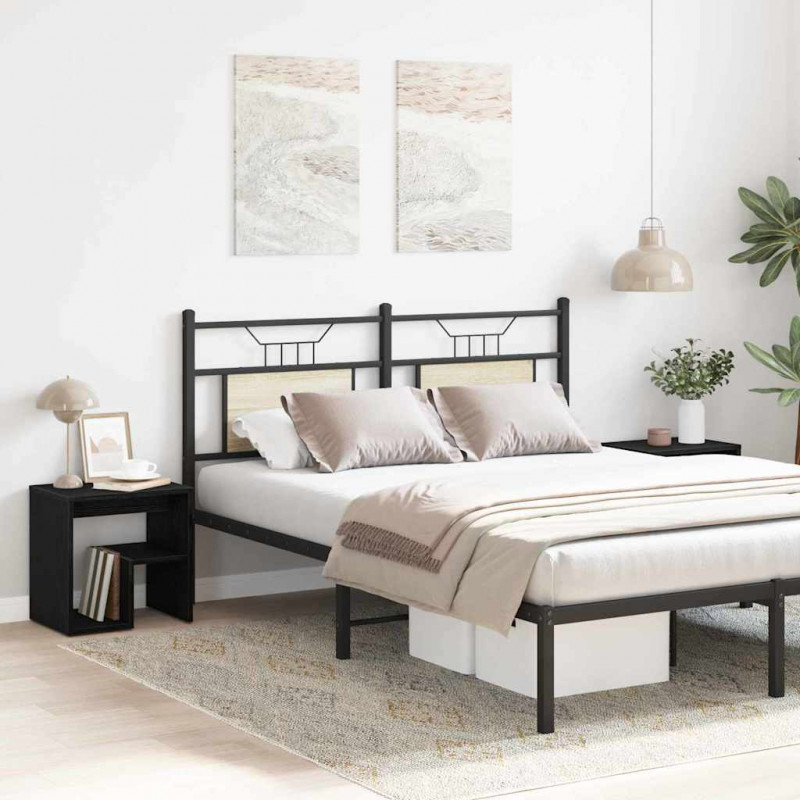 Szafka Nocna 2 pcs Czarny Dąb 40 x 30 x 40 cm