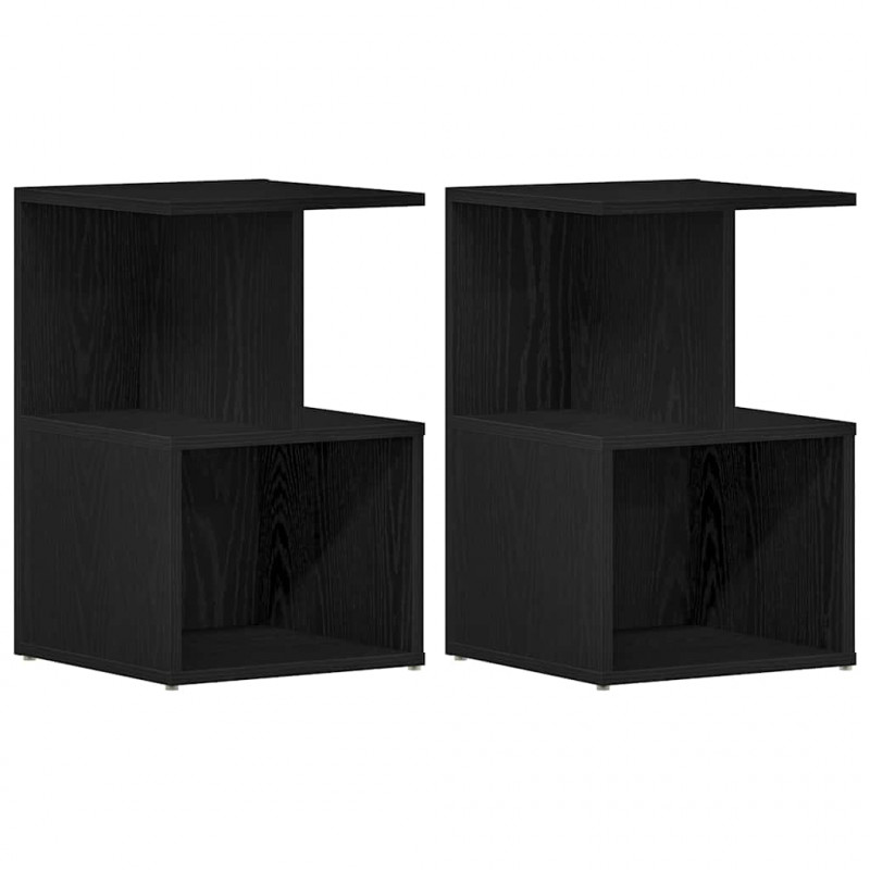 Szafka Nocna 2 pcs Czarny Dąb 35 x 35 x 55 cm