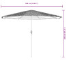 Parasol ogrodowy na stalowym słupku, biały, 388x388x248 cm