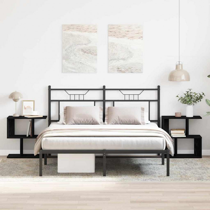 Szafka Nocna 2 pcs Czarny Dąb 50 x 30 x 51,5 cm