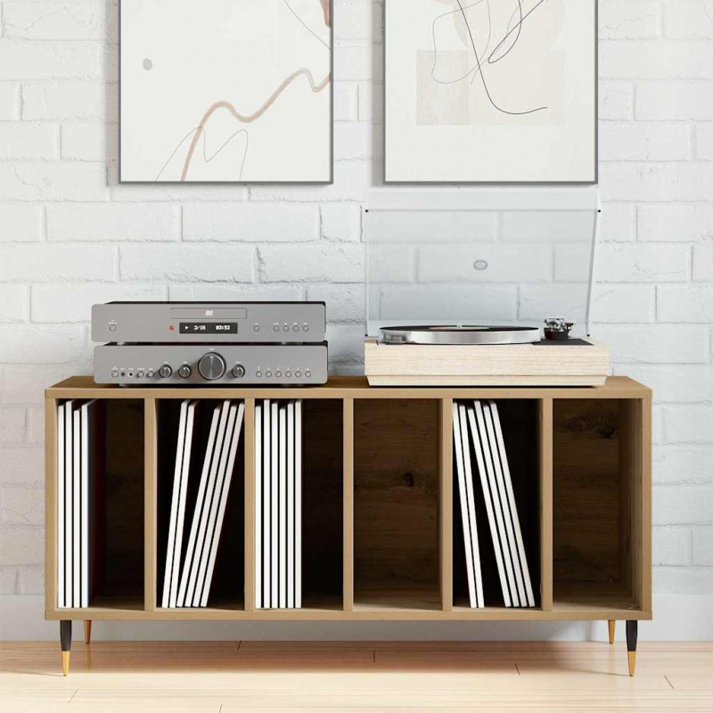 Szafka na płyty winylowe z półką dąb artisan 100 x 38 x 48 cm
