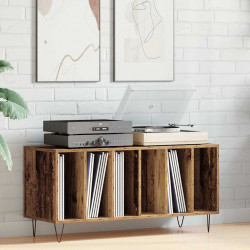 Szafka na płyty winylowe z półką Stare drewno 100 x 38 x 48 cm