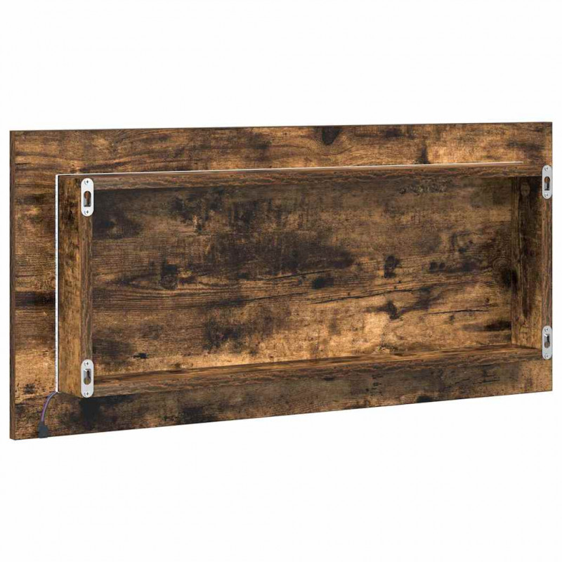 Lustro Z lustrem Brązowy 80 x 37 cm Szkło i drewno inżynieryjne