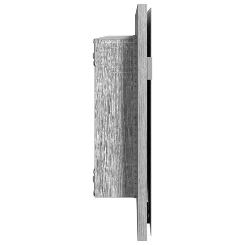 Lustro Ze LED Lights Z lustrem Wysoki szary sonoma 80 x 37 cm