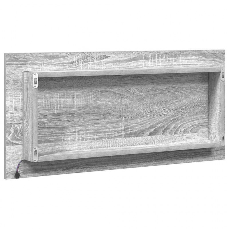 Lustro Ze LED Lights Z lustrem Wysoki szary sonoma 80 x 37 cm