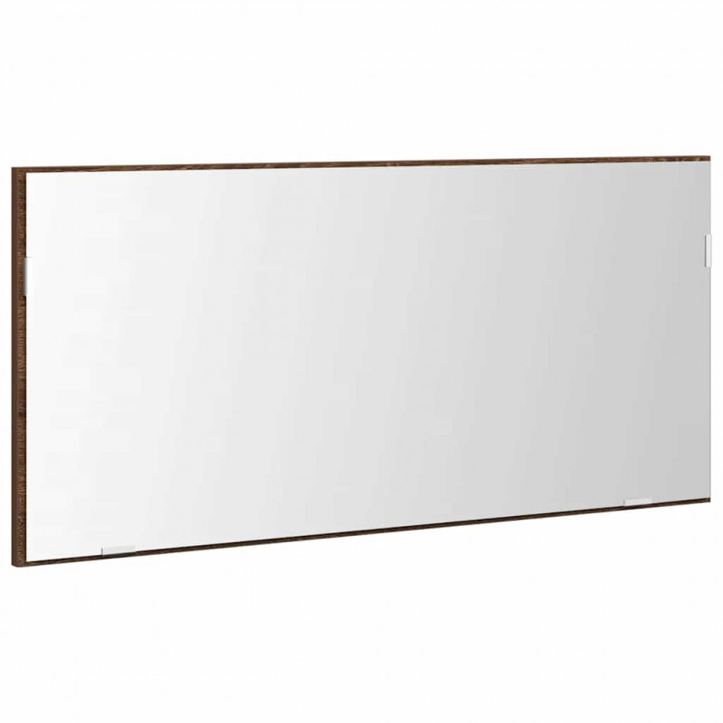 Lustro Brązowy dąb 80 x 37 cm Szkło i drewno inżynieryjne