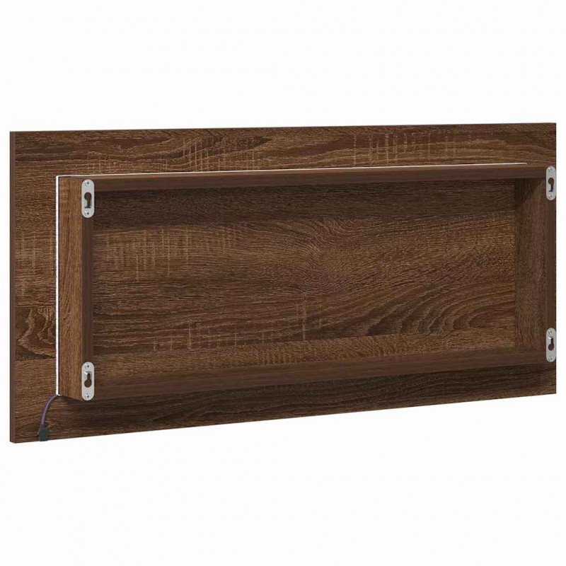 Lustro Brązowy dąb 80 x 37 cm Szkło i drewno inżynieryjne