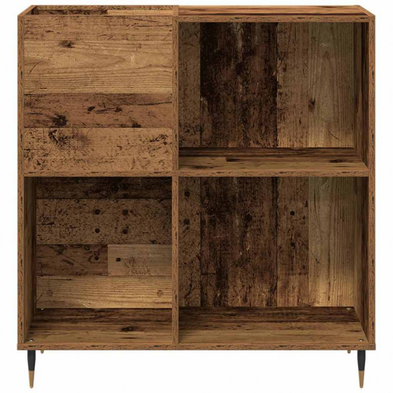 Szafka na płyty winylowe z półką Stare drewno 85 x 38 x 89 cm