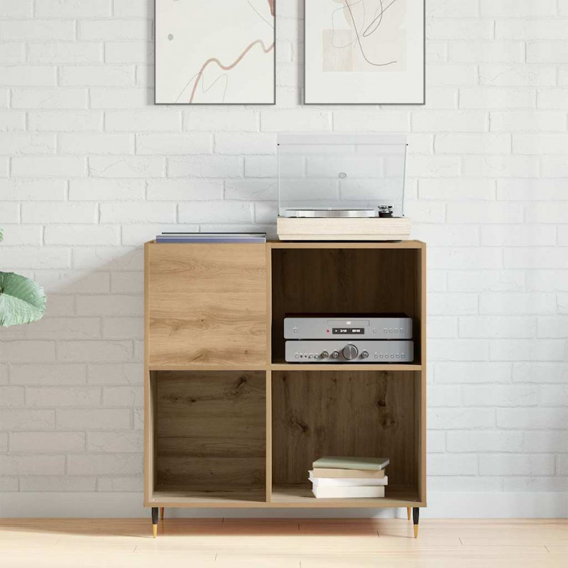 Szafka na płyty winylowe z półką dąb artisan 85 x 38 x 89 cm