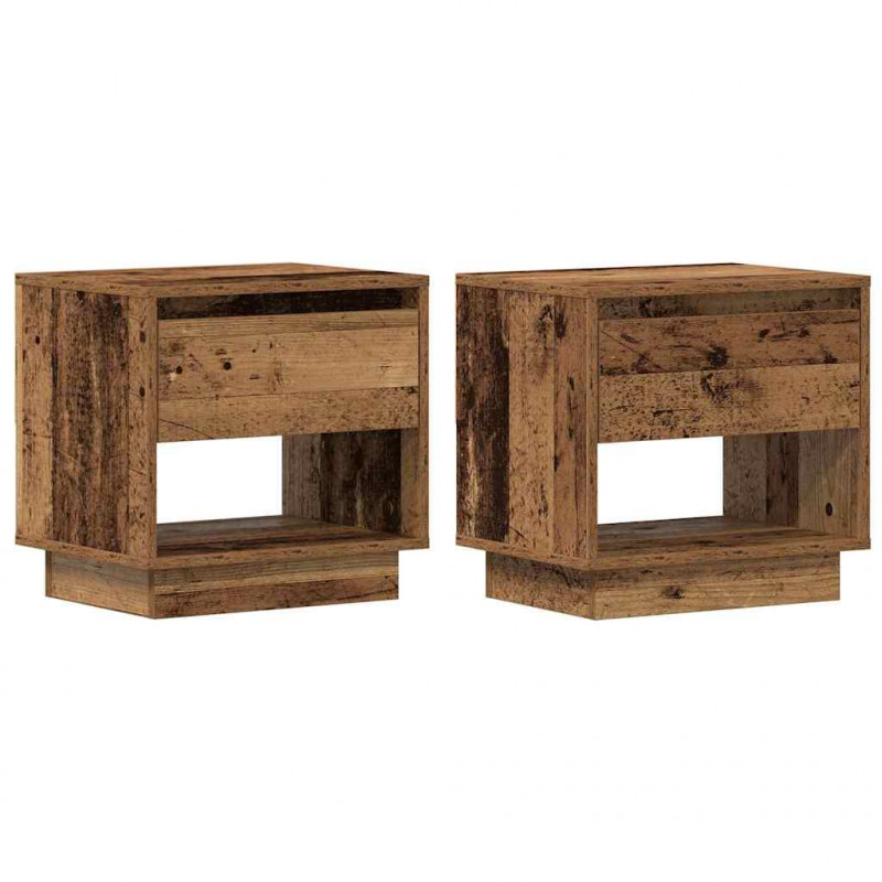 Szafka Nocna z szufladą 2 pcs Stare drewno 45 x 34 x 44 cm