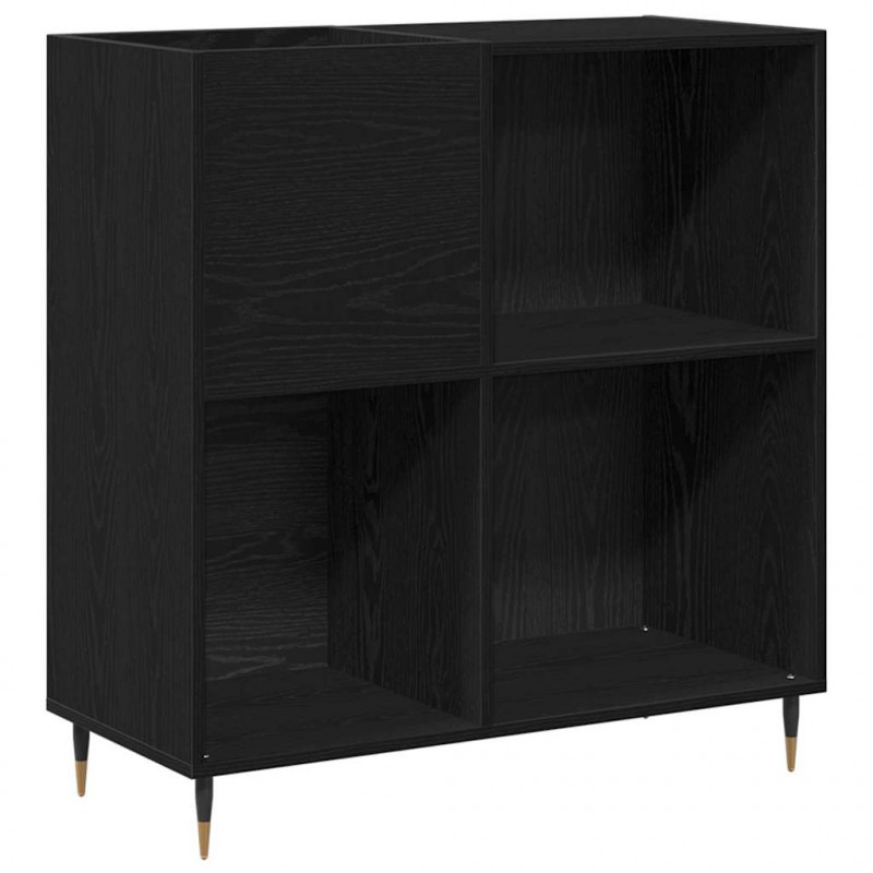 Szafka na płyty winylowe z półką Czarny Dąb 85 x 38 x 89 cm