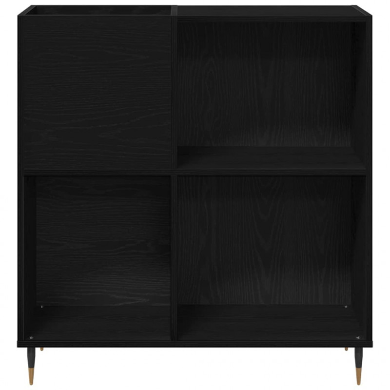Szafka na płyty winylowe z półką Czarny Dąb 85 x 38 x 89 cm