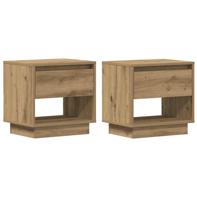 Szafka Nocna z szufladą 2 pcs Dąb rzemieślniczy 45 x 34 x 44 cm
