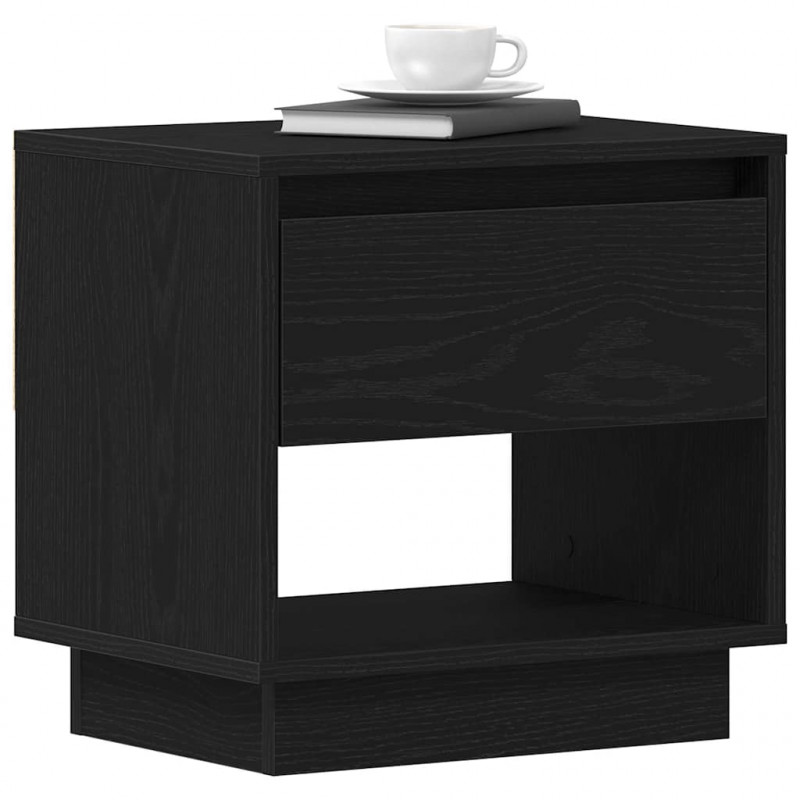 Szafka Nocna Czarny Dąb 45 x 34 x 44 cm Materiał drewnopochodny
